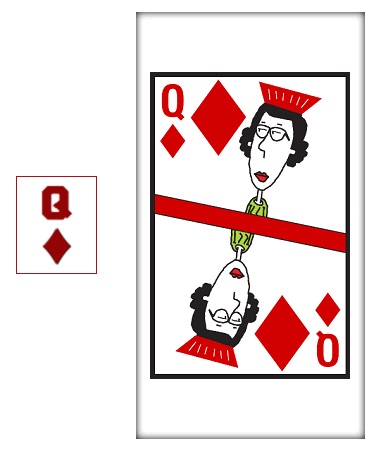 Current Card displays of the Queen of Diamonds